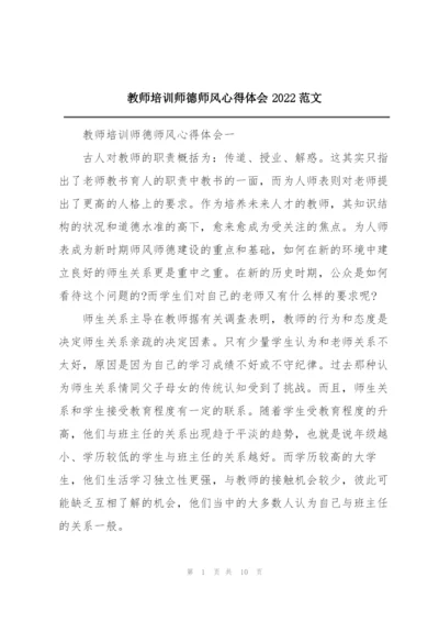 教师培训师德师风心得体会2022范文.docx