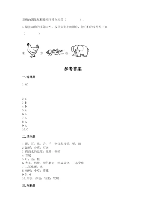 教科版一年级上册科学期末测试卷精品【b卷】.docx