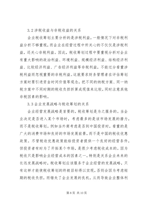 关于企业税收筹划的几点思考.docx