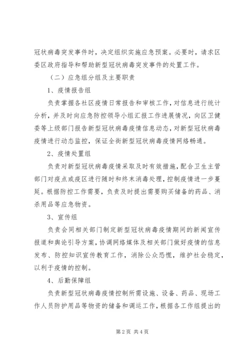 街道新型冠状病毒防控应急处置预案.docx