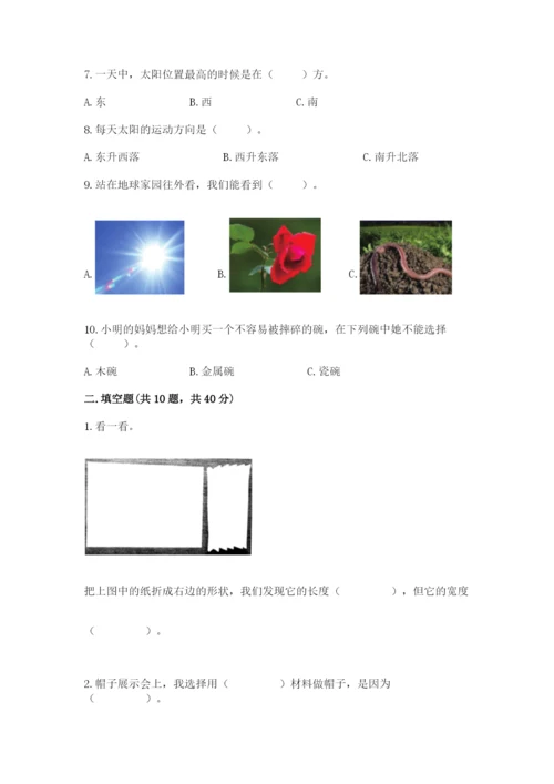 教科版二年级上册科学期末考试试卷及参考答案（基础题）.docx