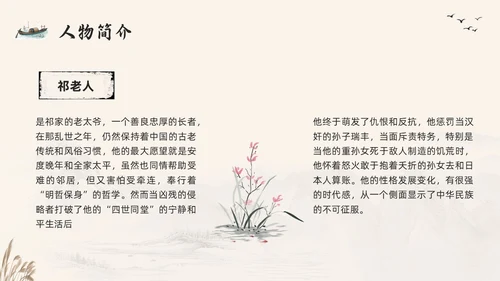 棕色古风好书推荐读书分享读书交流会四世同堂PPT模板宣传PP