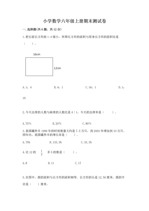 小学数学六年级上册期末测试卷含答案【轻巧夺冠】.docx