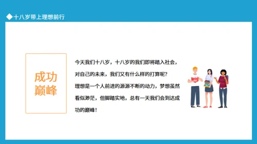 十八岁带上理想前行，相信美好未来通用PPT模板