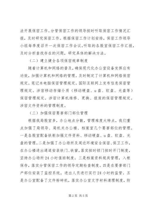 县建设局保密工作自查情况汇报 (4).docx