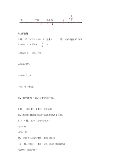 小学六年级下册数学期末测试卷（实用）word版.docx