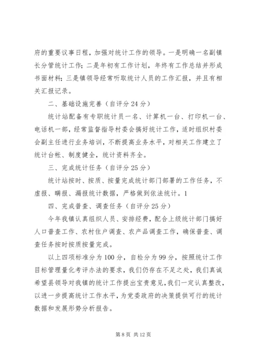 乡镇统计自检自查报告.docx