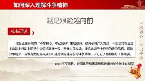 大力弘扬新时代斗争精神ppt模板