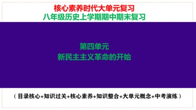 第四单元 新民主主义革命的开始 核心素养时代大单元复习课件