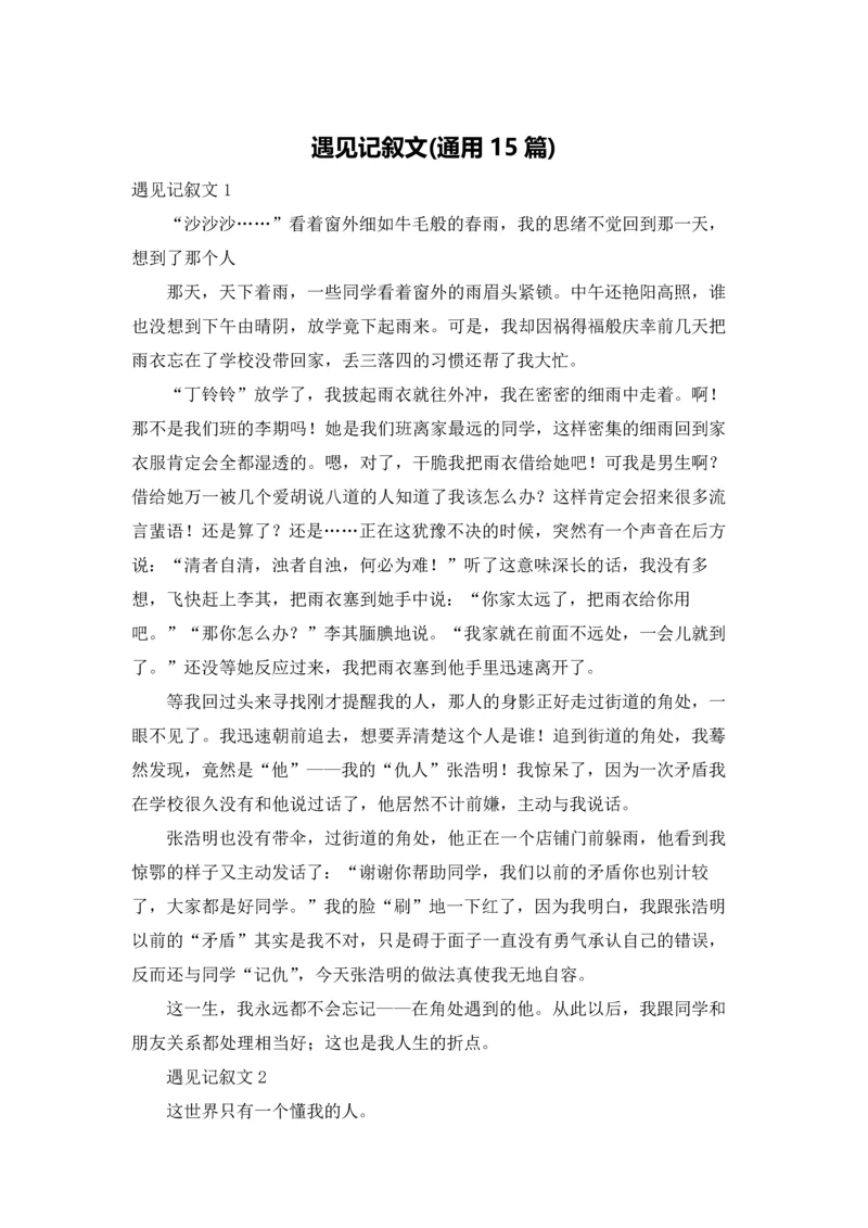 遇见记叙文(通用15篇).docx
