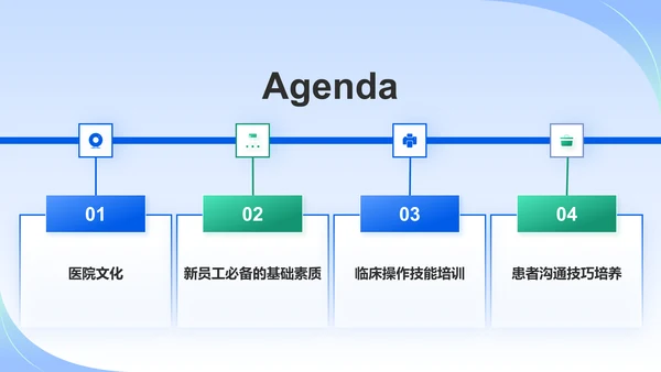 蓝色简约风新护士入职培训PPT模板