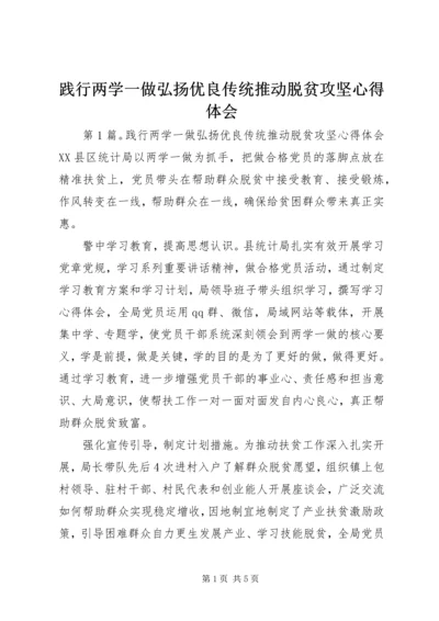 践行两学一做弘扬优良传统推动脱贫攻坚心得体会.docx