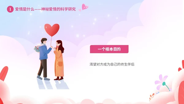 粉色温馨浪漫插画风大学生恋爱心理学课件PPT