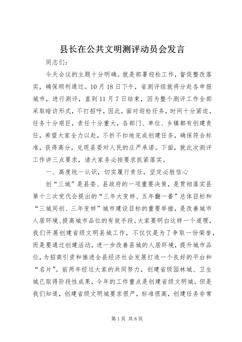 县长在公共文明测评动员会发言.docx