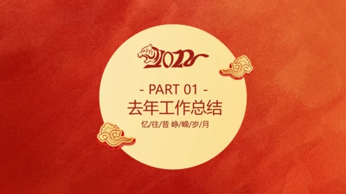 剪纸风虎年春节新年工作计划通用PPT模板