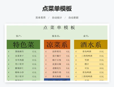 点菜单模板