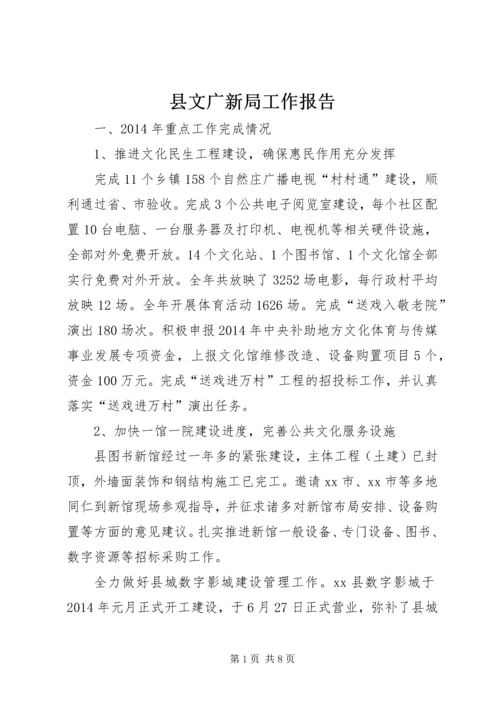 县文广新局工作报告 (2).docx