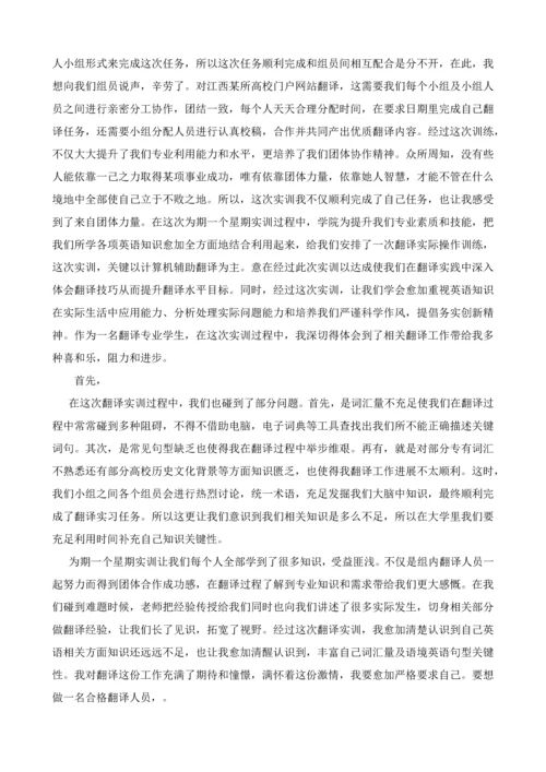 计算机辅助翻译实训总结报告格式.docx