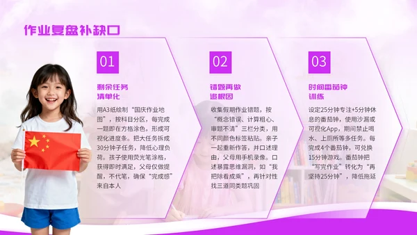紫色简约国庆亲子育儿讲座PPT模板