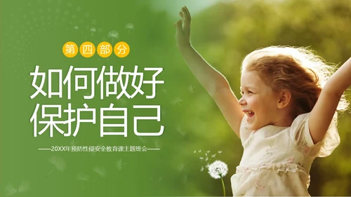 关爱女童预防性侵性守护花蕾计划性安全教育PPT课件