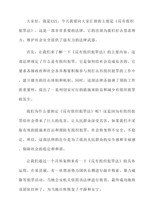 反有组织犯罪法总结汇报