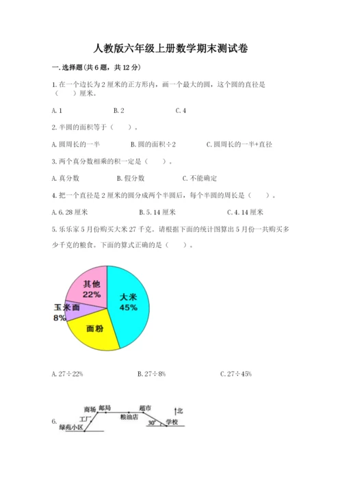 人教版六年级上册数学期末测试卷附答案（预热题）.docx