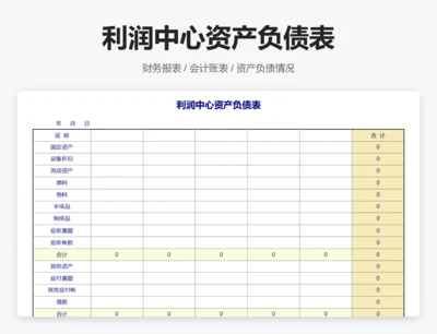 利润中心资产负债表