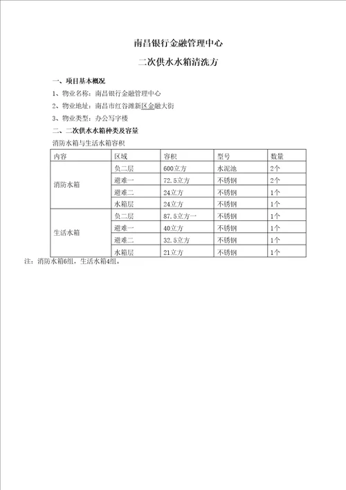 水箱清洗方案