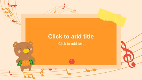 橙色卡通风小学音乐课件PPT主题