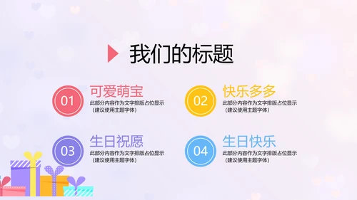 紫色生日快乐电子相册动态PPT模板