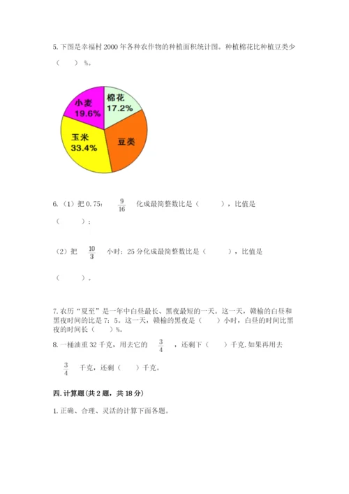 人教版数学六年级上册期末测试卷精品（考试直接用）.docx
