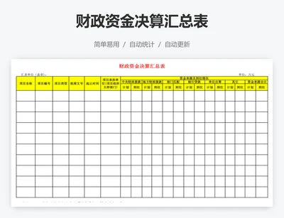 财政资金决算汇总表