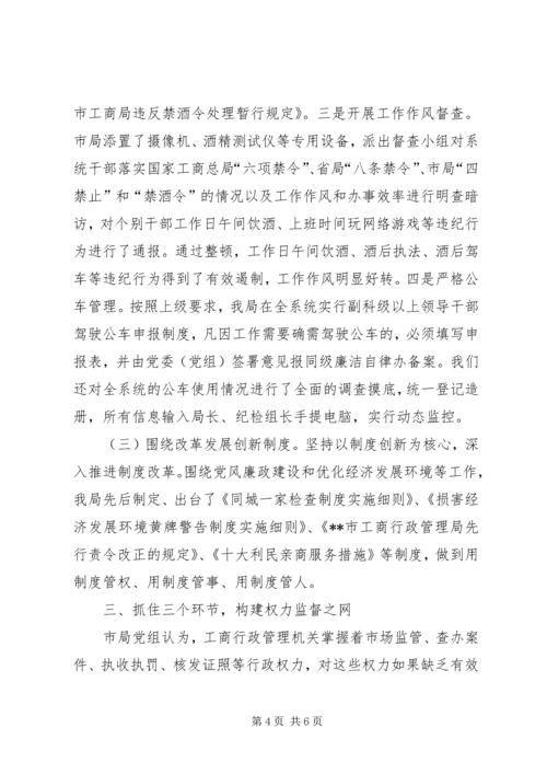 市工商局党风廉政建设申报材料.docx