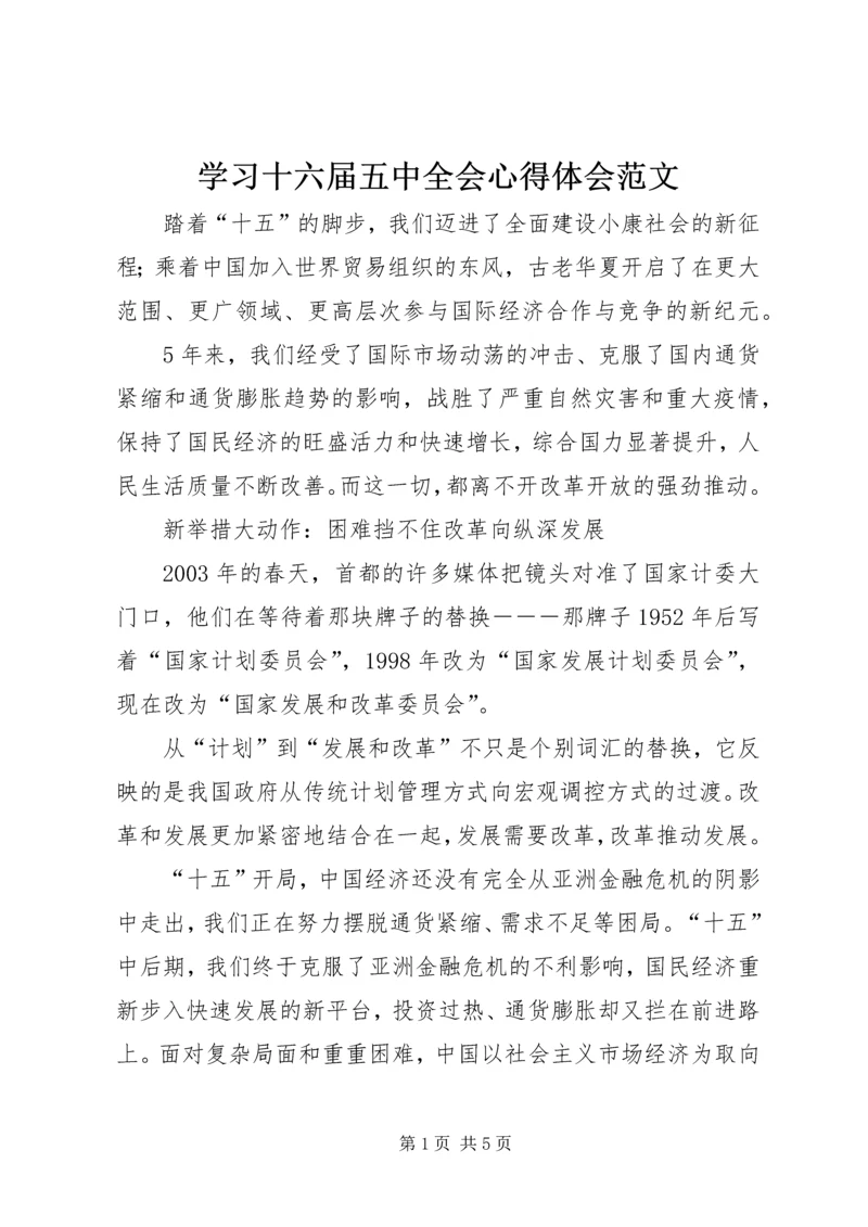 学习十六届五中全会心得体会范文.docx