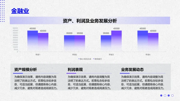 紫色简约风季度总结PPT模板