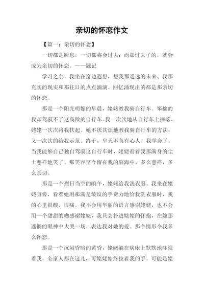 亲切的怀恋作文.docx