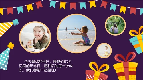 生日祝福相册动画展示PPT模板