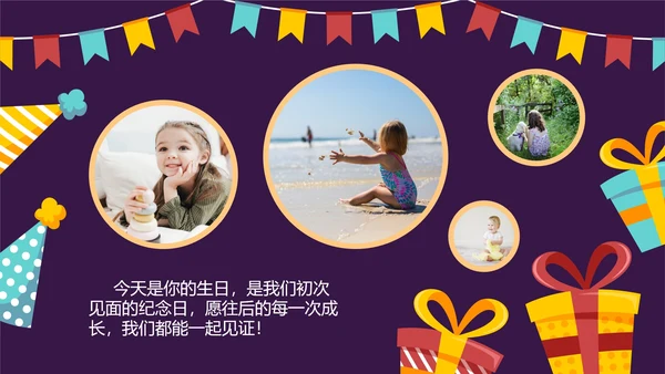 生日祝福相册动画展示PPT模板