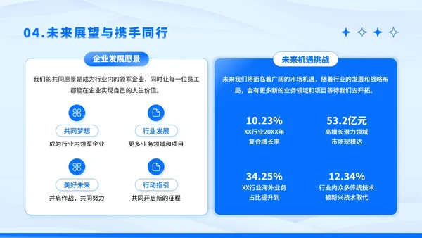 蓝色卡通风企业招聘PPT模板