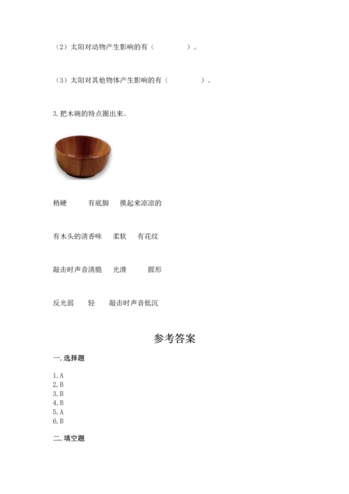 教科版科学二年级上册《期末测试卷》及参考答案（考试直接用）.docx