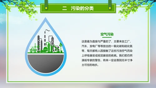 环境污染与保护宣传通用PPT课件模板