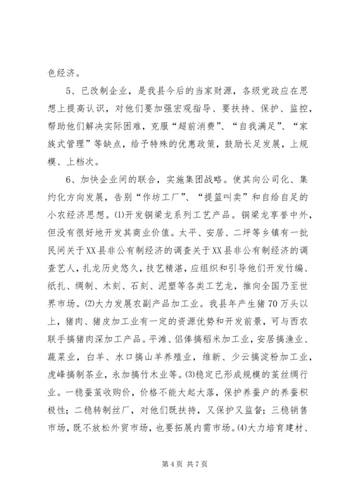 关于XX县非公有制经济的调查 (7).docx
