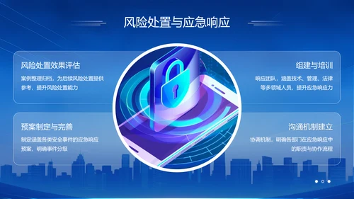 蓝色科技风科技赋能智慧安防年中总结PPT