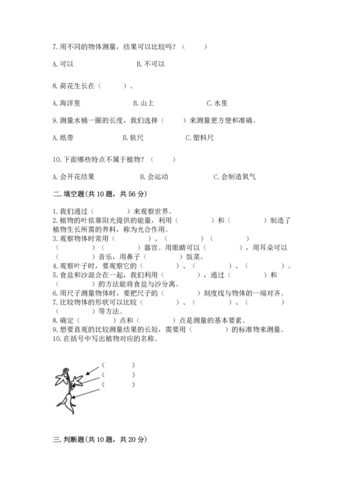 教科版一年级上册科学期末测试卷含完整答案（网校专用）.docx