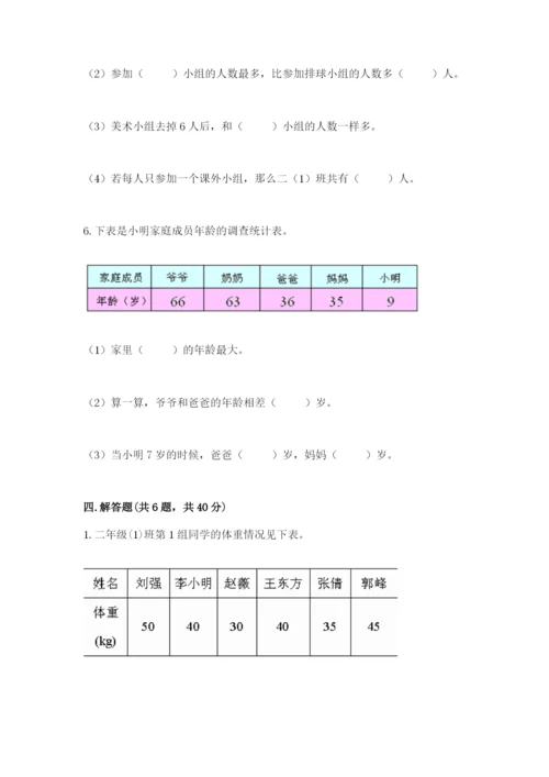 苏教版二年级下册数学第八单元 数据的收集和整理（一） 测试卷精选答案.docx