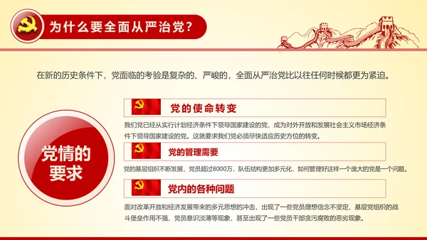 全面从严治党永远在路上党员党课培训PPT
