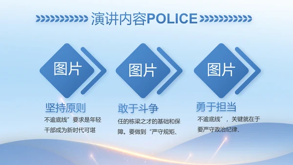 蓝色大气公安机关年终工作总结动态PPT