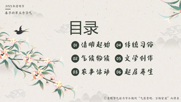 清明节知识清明节气清明扫墓清明习俗清明养生PPT