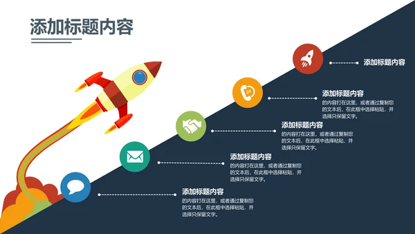 互联网扁平化商务工作汇报通用PPT模板