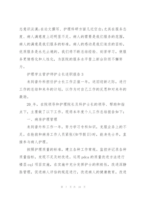 护理学主管护师护士长述职报告.docx